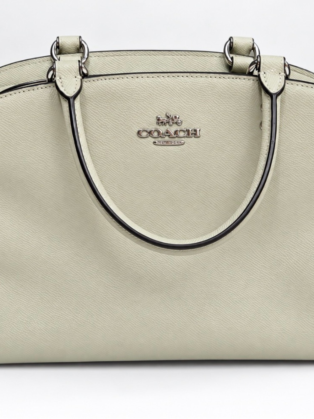 COACH Pebbled Leather Satchel in Sage Green